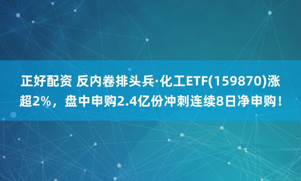 正好配资 反内卷排头兵·化工ETF(159870)涨超2%，盘中申购2.4亿份冲刺连续8日净申购！
